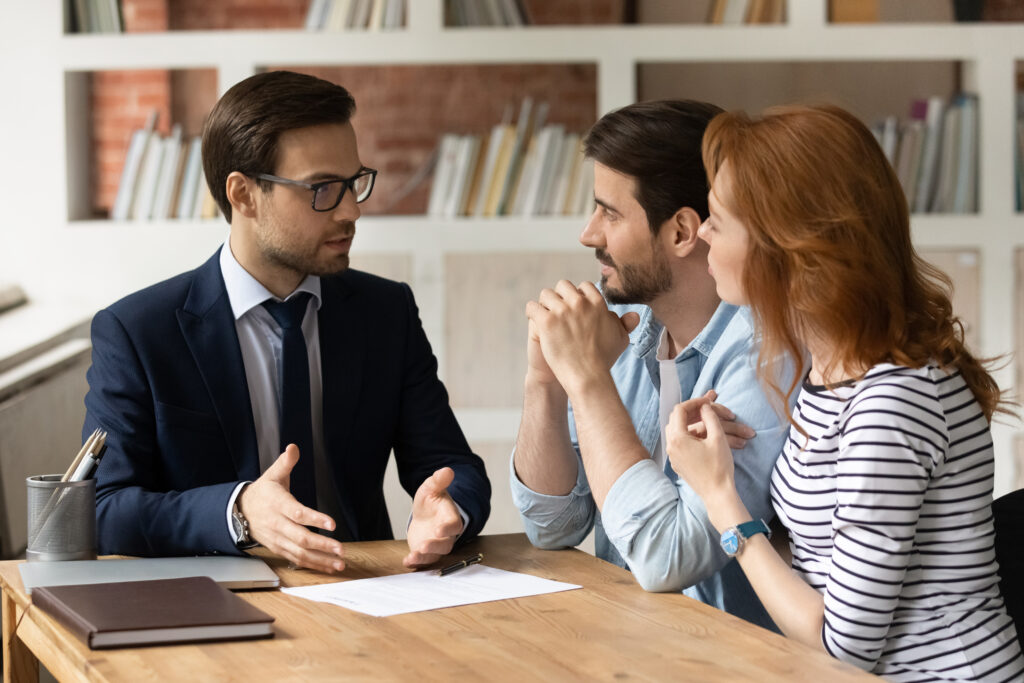 A sales rep teaching strategies to two colleagues